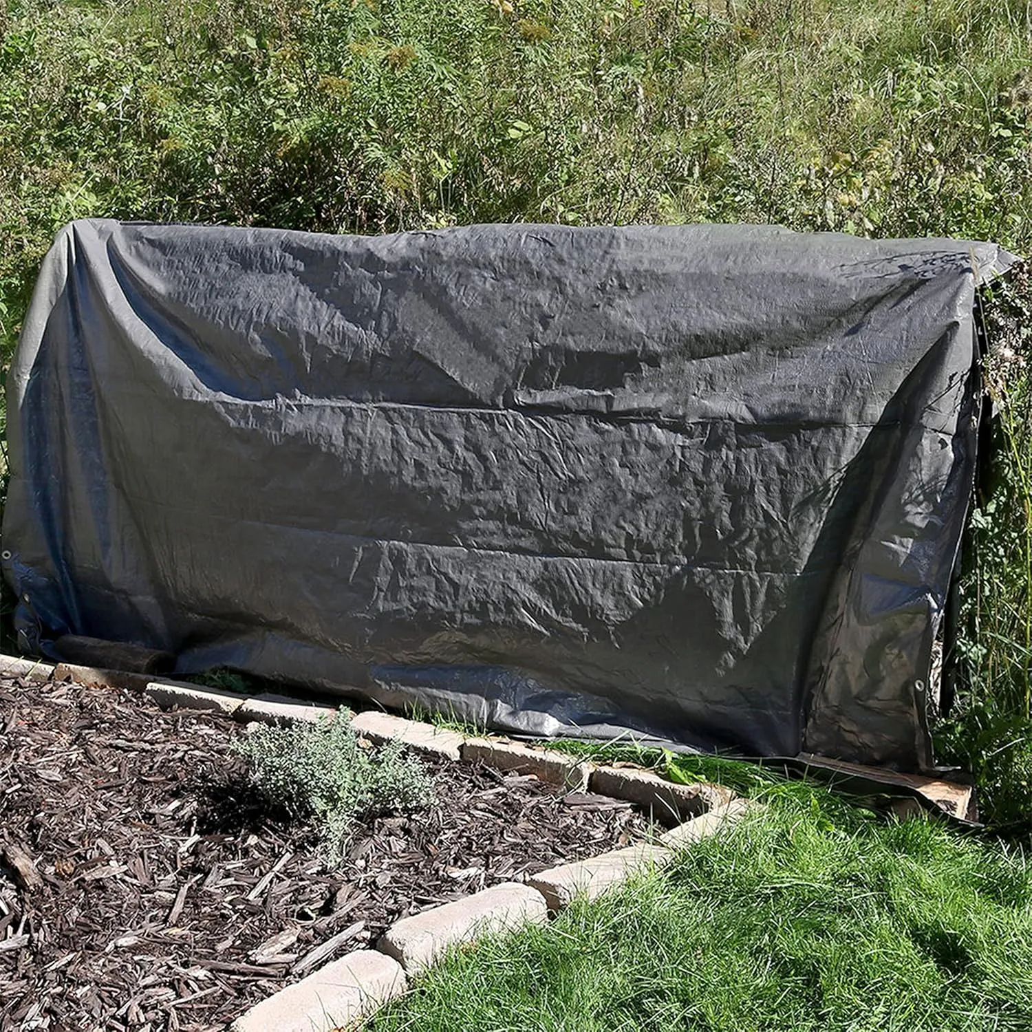 Sunnydaze 20 x 30 Foot Plastic Reversible Heavy-Duty Multipurpose Tarp - Laminated on Both Sides - Dark Gray
