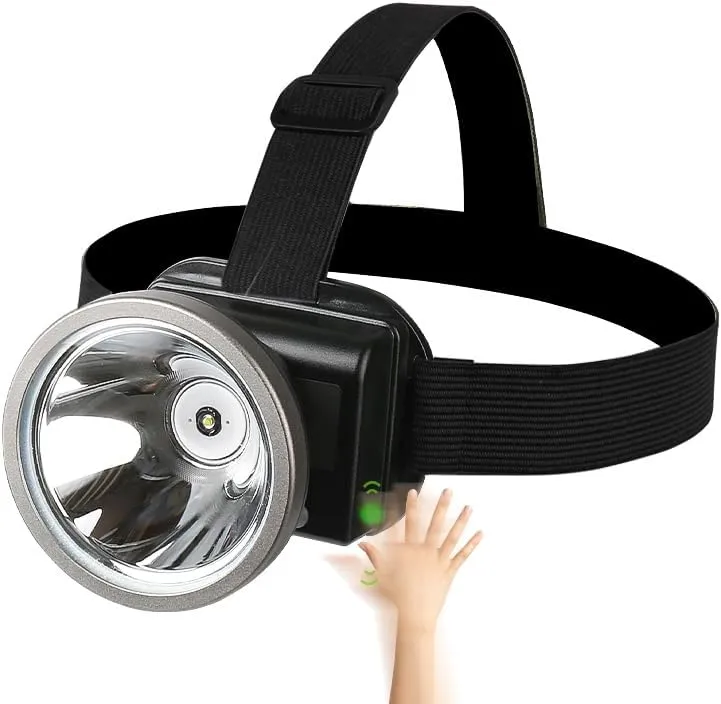 Super Bright Rechargeable Headlamp Led Spotlight Head Lamp, USB C Waterproof Head Torch light with Battery Powered, 90°adjustable Headlamps Flashlight for Hunting,Fishing,Hiking(Motion Sensor)