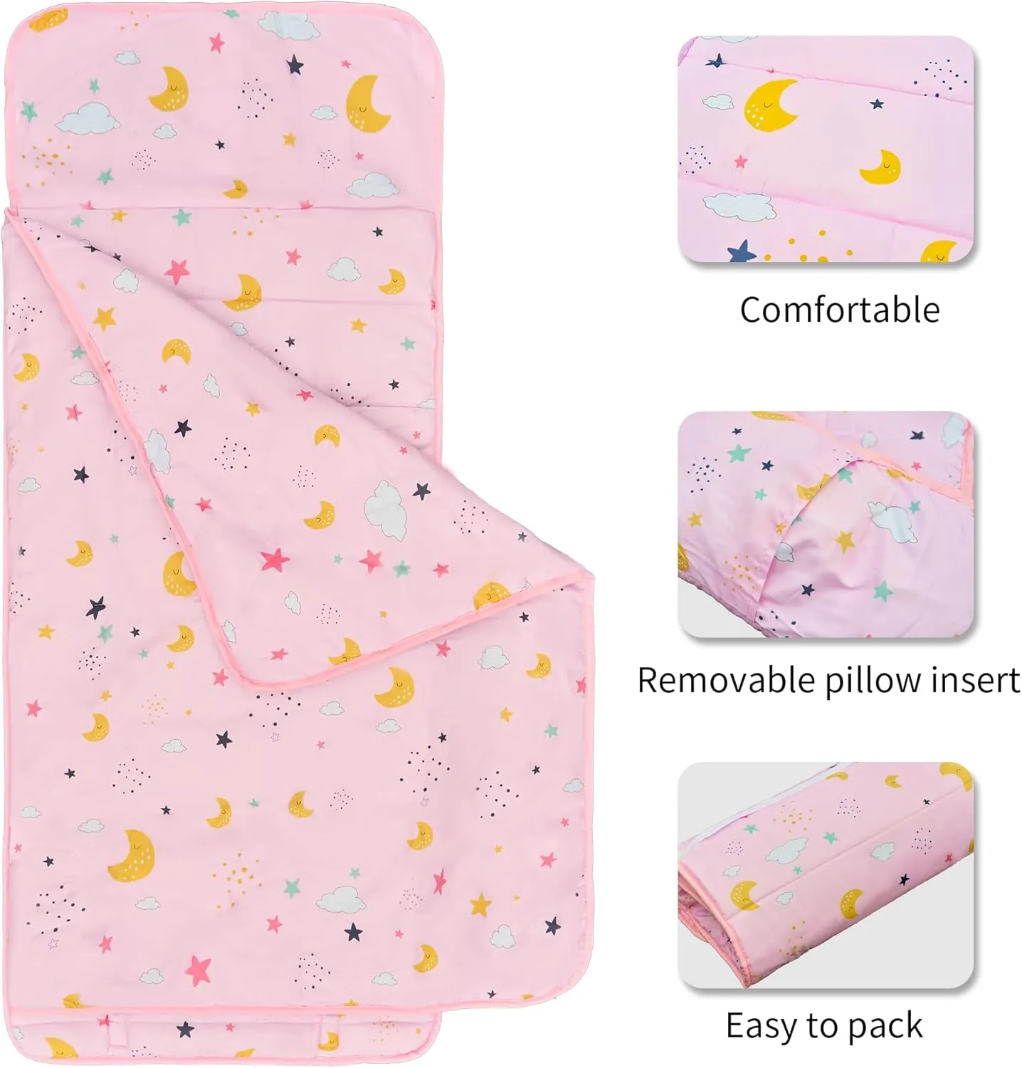 SUPERYO Toddler Nap Mat with Pillow and Blanket - Nap Mat for Kindergarten Boys Girls - Kids Sleeping Mat for Preschool,Daycare,Travel Slumber Bag,Lightweight,Soft and Cozy