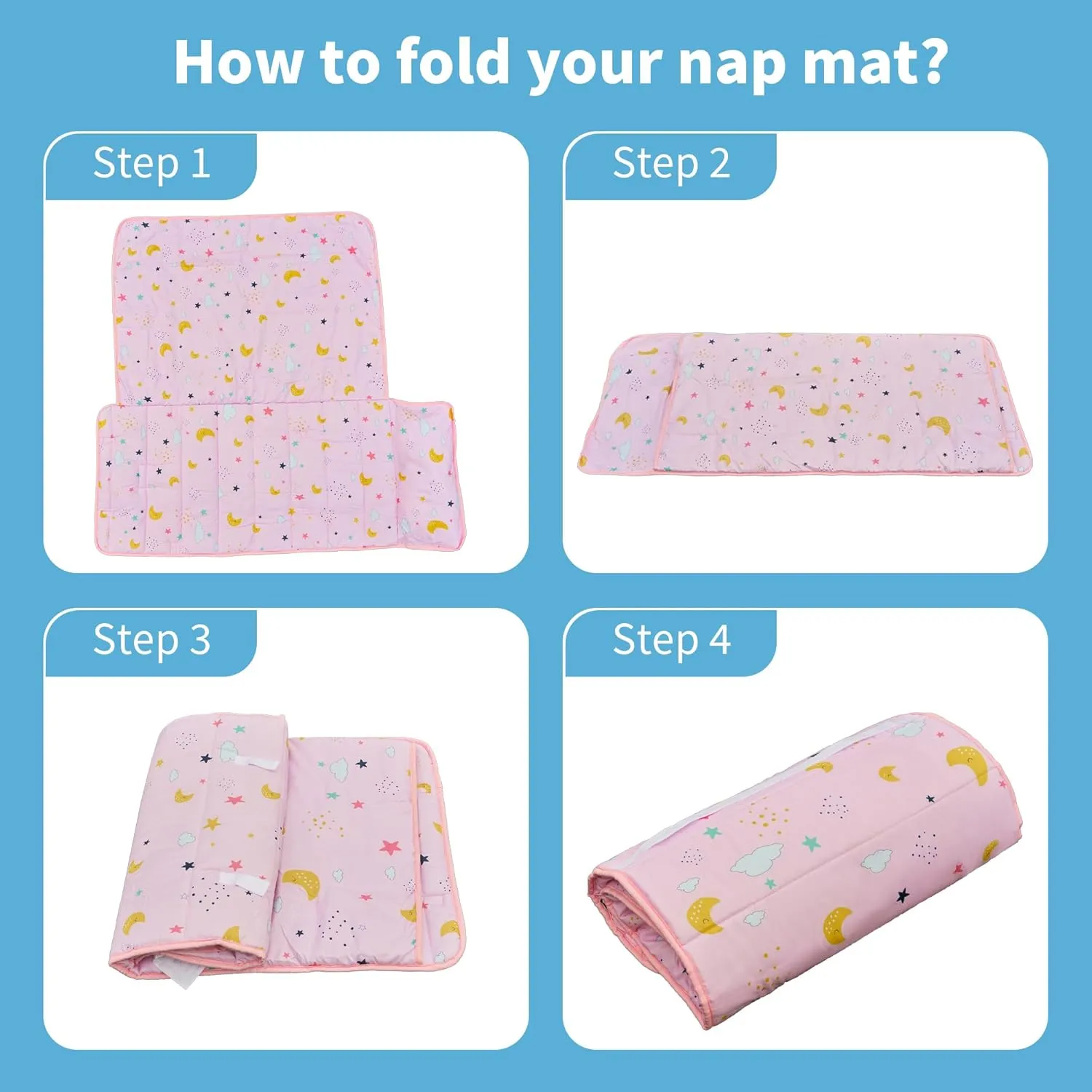 SUPERYO Toddler Nap Mat with Pillow and Blanket - Nap Mat for Kindergarten Boys Girls - Kids Sleeping Mat for Preschool,Daycare,Travel Slumber Bag,Lightweight,Soft and Cozy