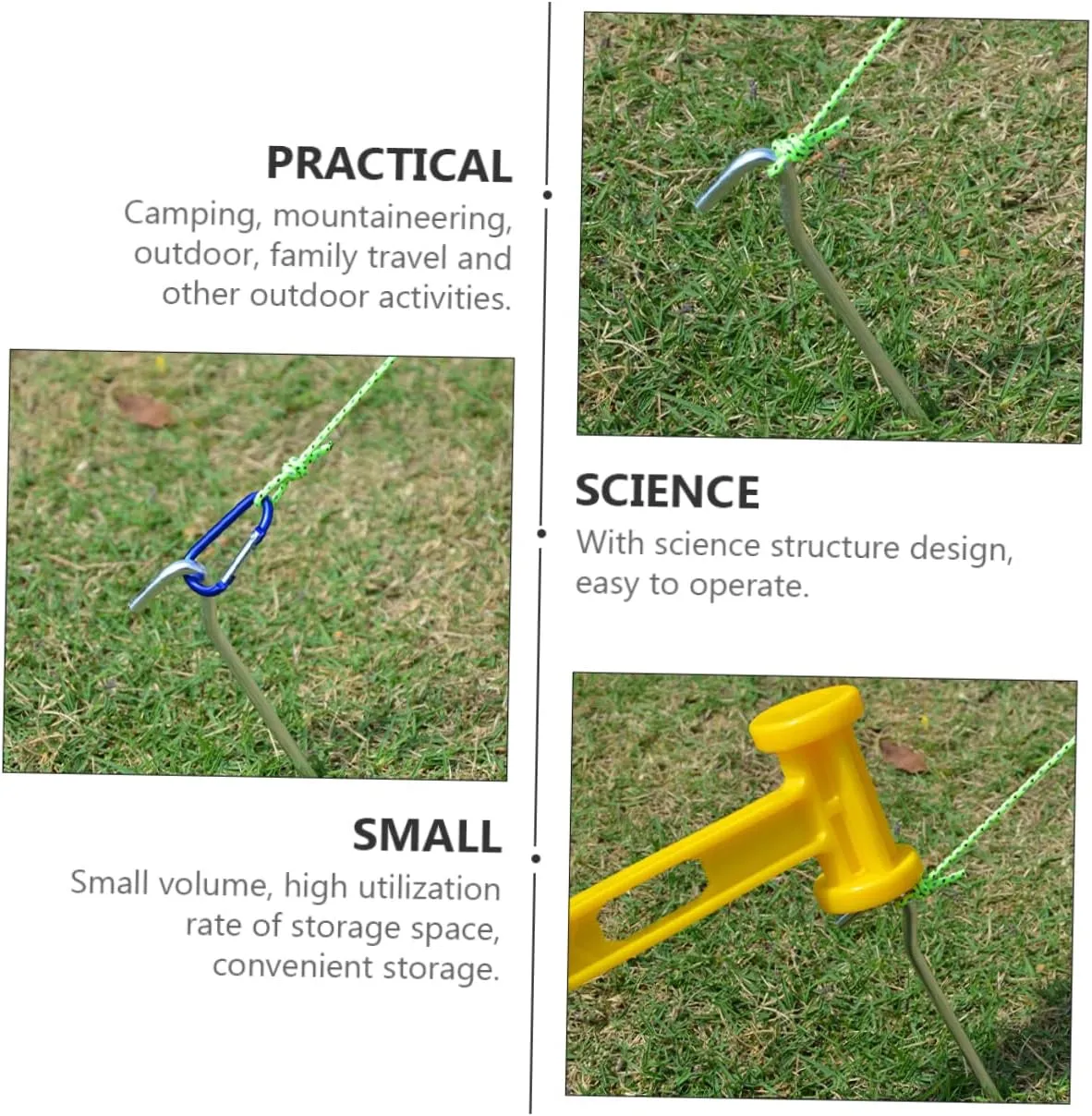 SUPVOX 18pcs Tent Pegs Lightweight Stakes for Outdoor Camping Ground Accessories for Secure Tent and Tarp Installation