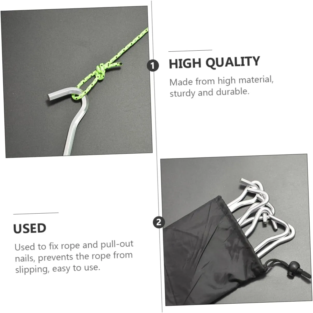 SUPVOX 18pcs Tent Pegs Lightweight Stakes for Outdoor Camping Ground Accessories for Secure Tent and Tarp Installation