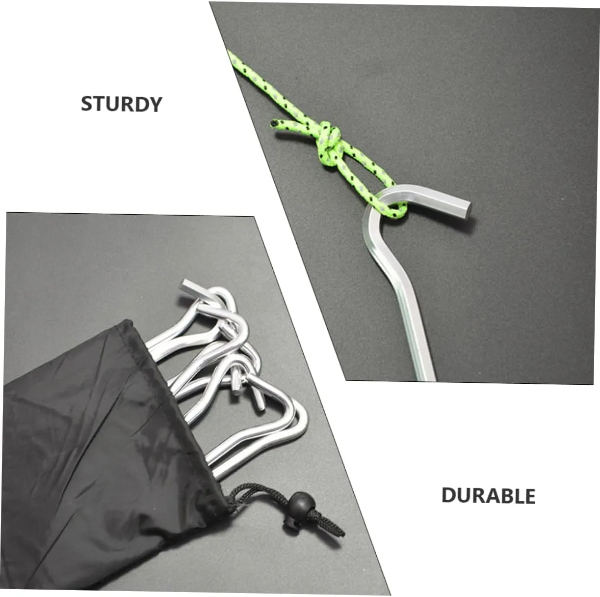 SUPVOX 18pcs Tent Pegs Lightweight Stakes for Outdoor Camping Ground Accessories for Secure Tent and Tarp Installation