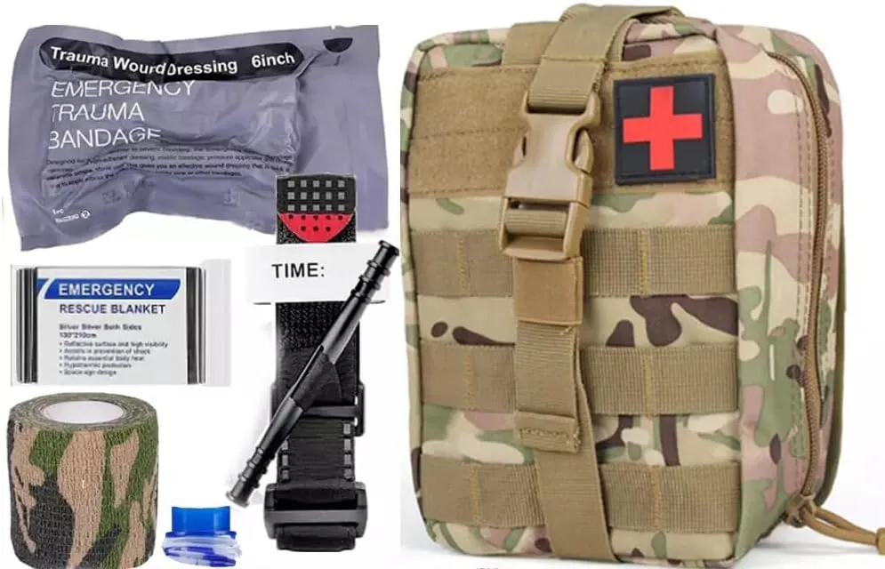 Survival First Aid Kit Medical Emergency Military Trauma Bag Tactical USA