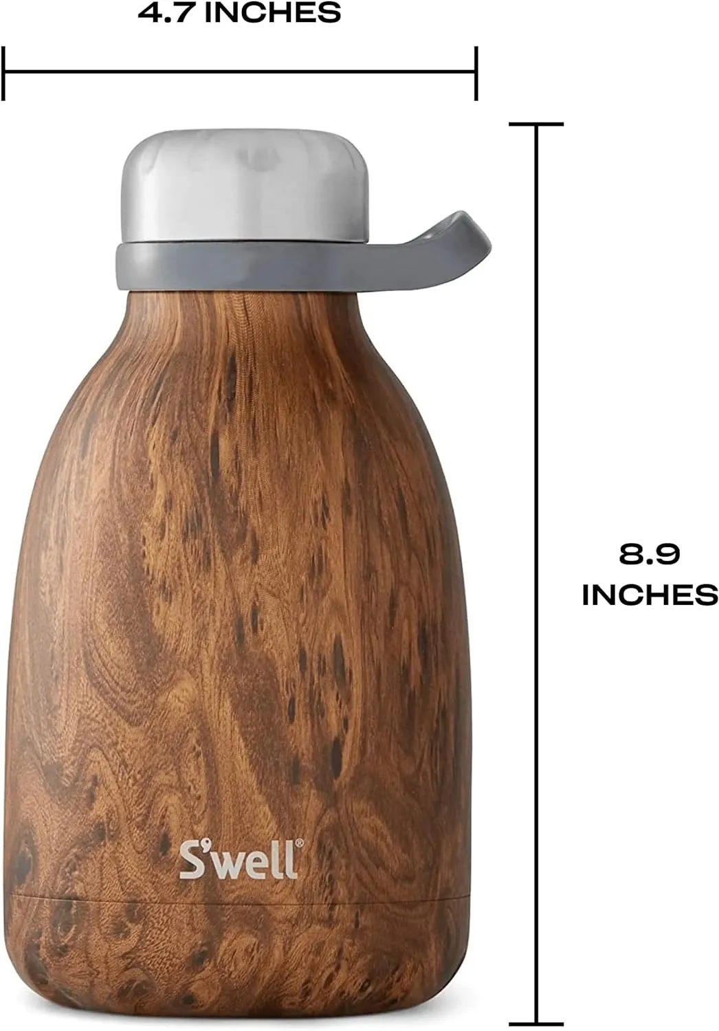 S'well Stainless Steel Roamer Bottle, 40oz, Teakwood, Triple Layered Vacuum Insulated Containers Keeps Drinks Cold for 48 Hours and Hot for 16, BPA Free