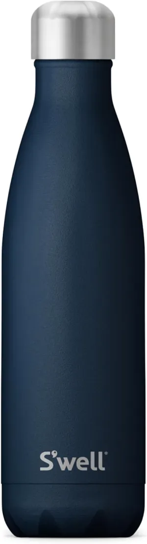 S'well Stainless Steel Water Bottle, 17oz, Azurite, Triple Layered Vacuum Insulated Containers Keeps Drinks Cold for 36 Hours and Hot for 18, BPA Free, Perfect for On the Go