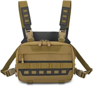 Tactical Chest Rig Pack, Breathable Running Chest Bag, Molle Sports Utility Chest Pack for Running Hiking Cycling