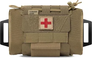 Tactical IFAK Pouch, Rapid Tear-Away First Aid Kit Two-Piece System Medical Pouches Emergency Survival Bag for Outdoor Travel Hiking