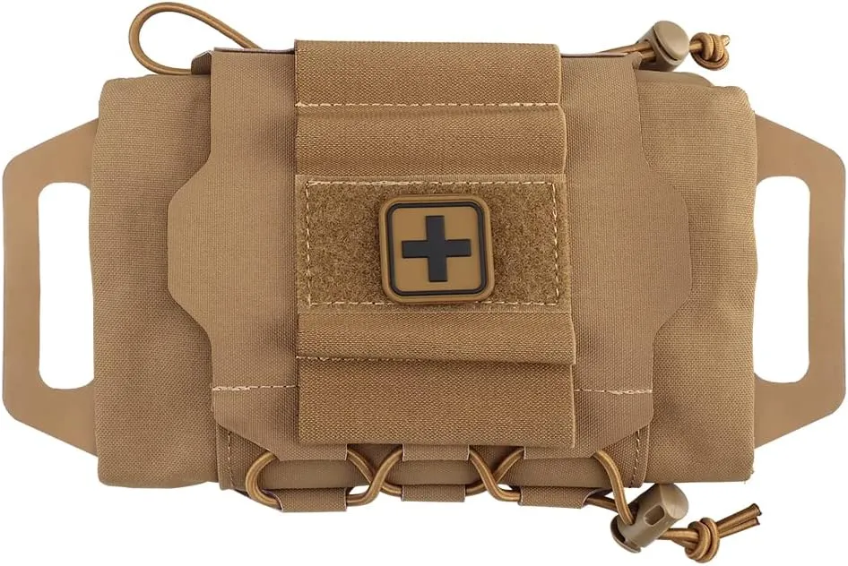 Tactical MOLLE First Aid Pouch Storage Pocket Bag Two Piece System, Dump Pouch IFAK Nylon EMT Trauma Pouch Everyday Carry
