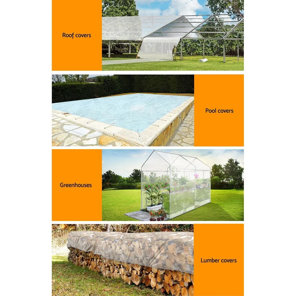 Tarp Tarpaulin 5X10M Canvas Heavy Duty Camping Cover Clear