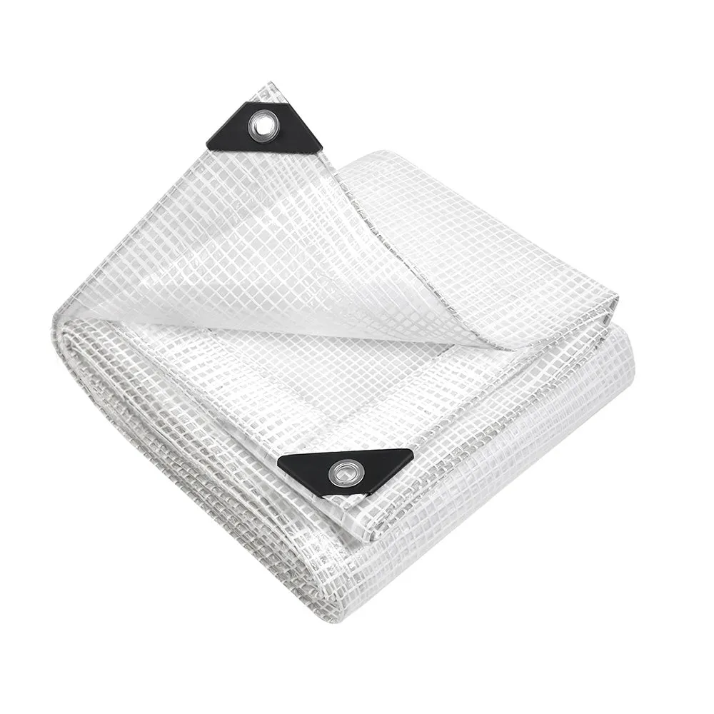 Tarp Tarpaulin 5X10M Canvas Heavy Duty Camping Cover Clear