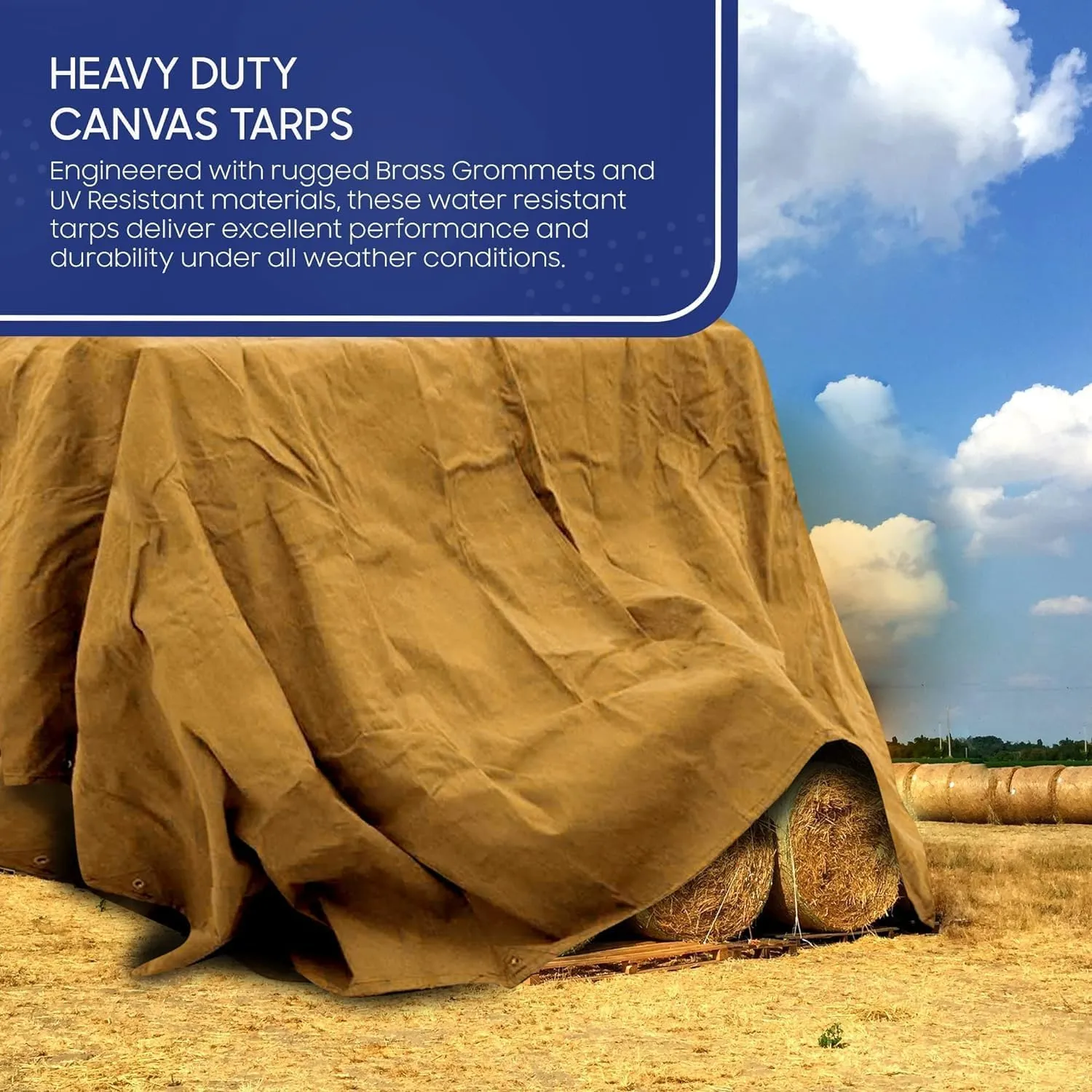 Tarps Now 5x7 ft Heavy Duty Canvas Tarp | 18 MIL Industrial Grade, Tear Resistant, Reinforced Edges, Nickel Plated Grommets | Ideal for Construction, Trucking, Manufacturing, Automotive – Tan Color