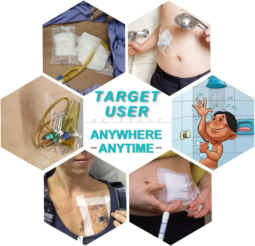 Tattoo Aftercare Bandage 6x6 inch Second Skin Healing Protective Clear Adhesive Film Dressing Supplies Cover for Large Port Surgery Incisions Guard Bath Wounds Patch (Pack of 50)