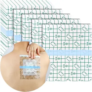 Tattoo Aftercare Bandage 6x6 inch Second Skin Healing Protective Clear Adhesive Film Dressing Supplies Cover for Large Port Surgery Incisions Guard Bath Wounds Patch (Pack of 50)