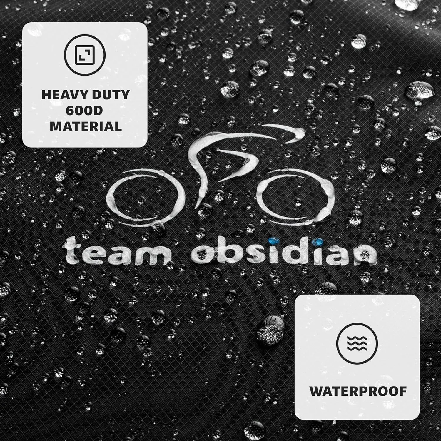 TeamObsidian Bike Cover - Outdoor Bike Storage, Bicycle Transportation or Travel Covers - Waterproof eBike Protection - For 1 to 3 Bikes - Heavy Duty Ripstop 600D Oxford Material