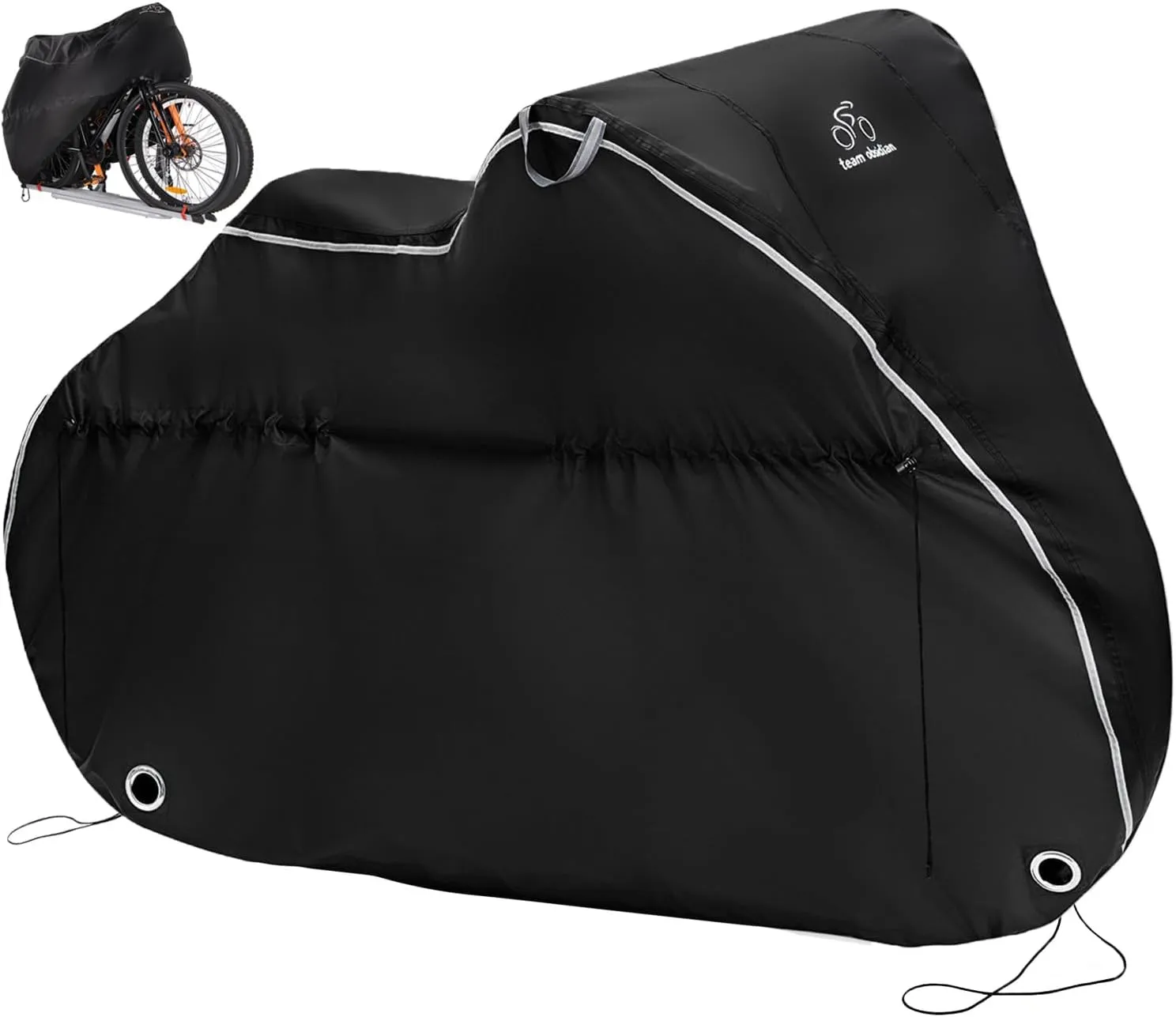 TeamObsidian Bike Cover - Outdoor Bike Storage, Bicycle Transportation or Travel Covers - Waterproof eBike Protection - For 1 to 3 Bikes - Heavy Duty Ripstop 600D Oxford Material
