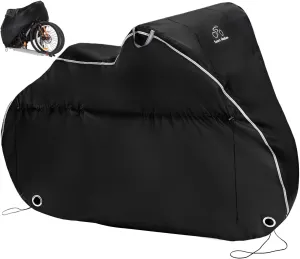 TeamObsidian Bike Cover - Outdoor Bike Storage, Bicycle Transportation or Travel Covers - Waterproof eBike Protection - For 1 to 3 Bikes - Heavy Duty Ripstop 600D Oxford Material