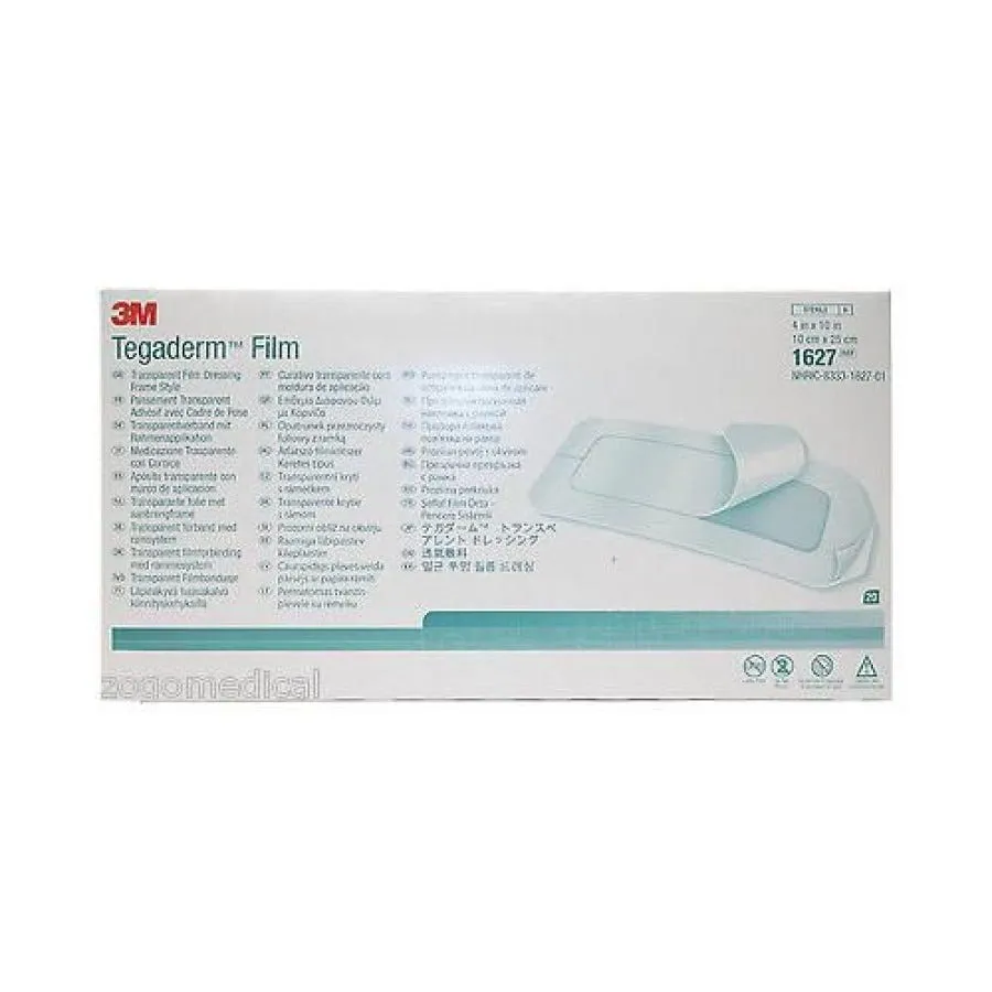 Tegaderm Transparent Adhesive Film Dressing 3M : 4" X 6.13", Waterproof, Sterile Transparent