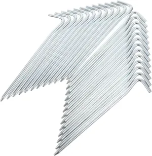 Tent Ground Pegs 25pc Set of Hard Ground Stakes for Camping Metal Tent Pegs Corrosion Proof Heavy Duty for Tarp Tie Down