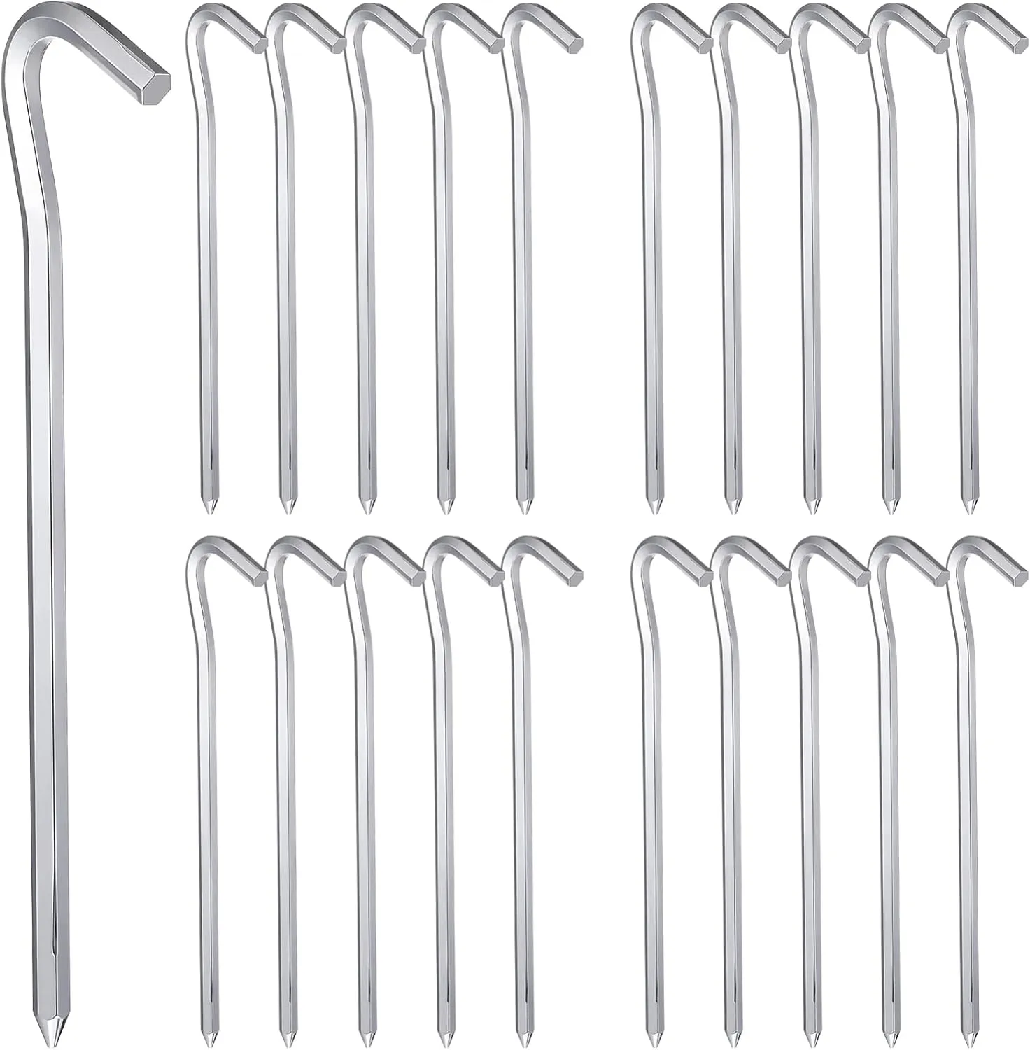Tent Pole Hooks 20 Pcs Heavy Duty Ground Stakes for Tarp Sturdy Aluminum Alloy Stakes Hooks