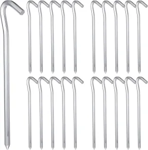Tent Pole Hooks 20 Pcs Heavy Duty Ground Stakes for Tarp Sturdy Aluminum Alloy Stakes Hooks