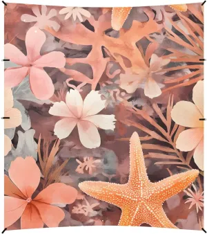 Tents Beach Tent with Sand Anchor, Starfish Coral Flowers Pattern Portable Canopy Sunshade - 9' x 10' - Sandbags & Reinforced Corners & Stability Poles Sun Shelter Outdoor Camping
