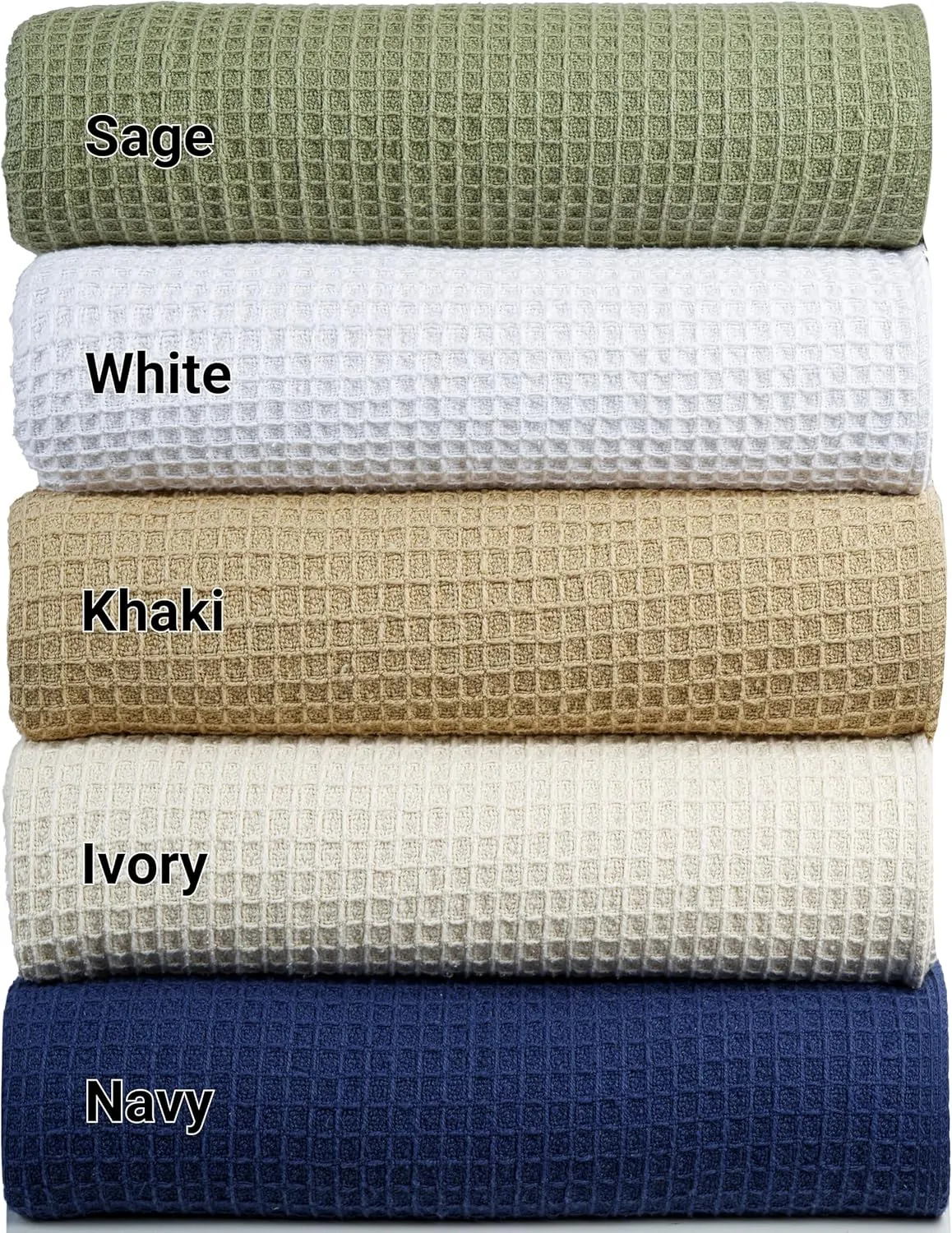 Tex Trend 100% Cotton Blankets King Size – Durable and Versatile Waffle Weave Blankets for Year Round Coziness – Breathable & Lightweight - Khaki (90”x108”)