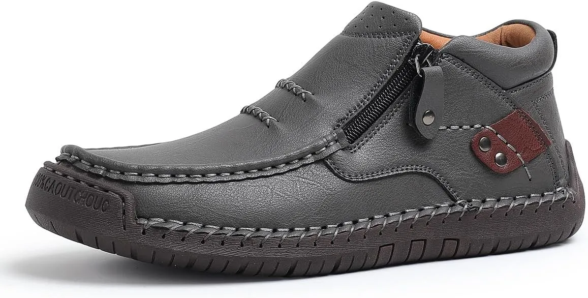 The First Young Driving Boots Men Handmade Leather Slip-On Driving Boots Travel & Outdoor