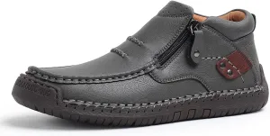 The First Young Driving Boots Men Handmade Leather Slip-On Driving Boots Travel & Outdoor