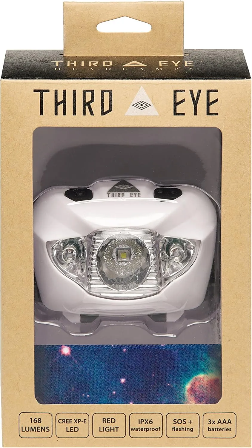 Third Eye Headlamps - Powerful and Stylish Camping LED Headlamp Flashlight - 168 Lumens, Red and White Light, Adjustable Tilt, Multiple Brightness Modes - Lightweight, Durable (Galaxy)