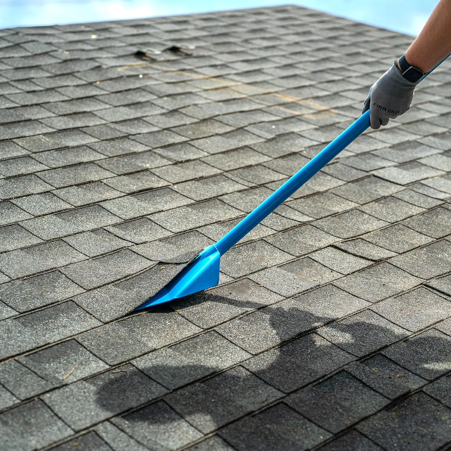 Tie Down 47.5 in. Shingle Shovel Tie Down Roof Zone El Burro Shingle Shovel Stripper | for Removal/Tearing Off Roofing & Nails |Lightweight Steel Construction | Commercial and Residential Use | Blue
