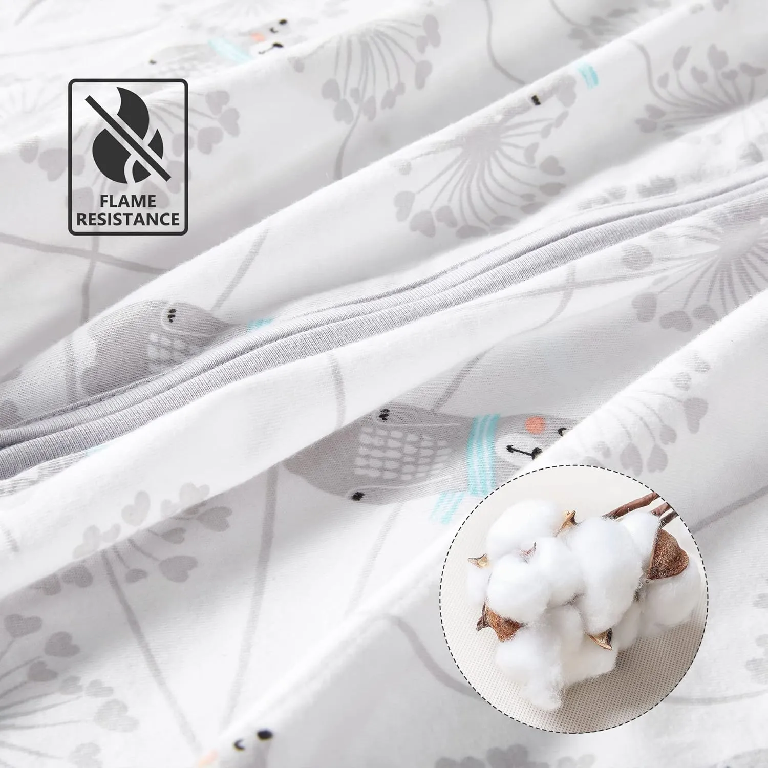 TILLYOU Sleep Sack 12-18 Months - 0.5 TOG Baby Wearable Blanket with 2-Way Zipper, Extra Soft Cotton Sleeveless Sleeping sack 2 Pack, Bear & Dandelion