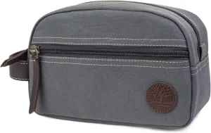 Timberland Men's Toiletry Bag Canvas Travel Kit Organizer, Charcoal, One Size