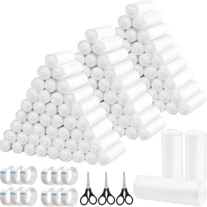 Timgle 180 Pack Gauze Rolls Bandages Set 4 in x 4.1 Yards Stretch Bandage White Rolled Breathable Gauze Wrap with 12 Non Woven Tape and 3 Black Scissors for Wound Care First Aid Supplies