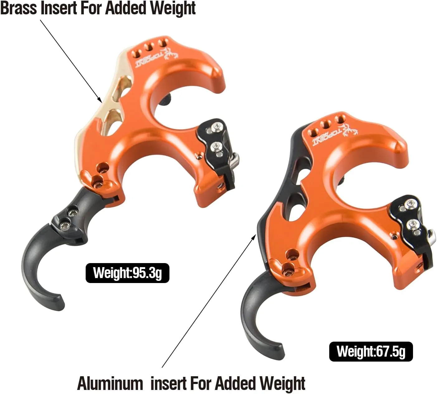 TOPOINT ARCHERY TP462 Back Tension Bow Release3 or 4 Finger Aluminum Release Aid Automatic Archery Caliper for Target Compound Bow