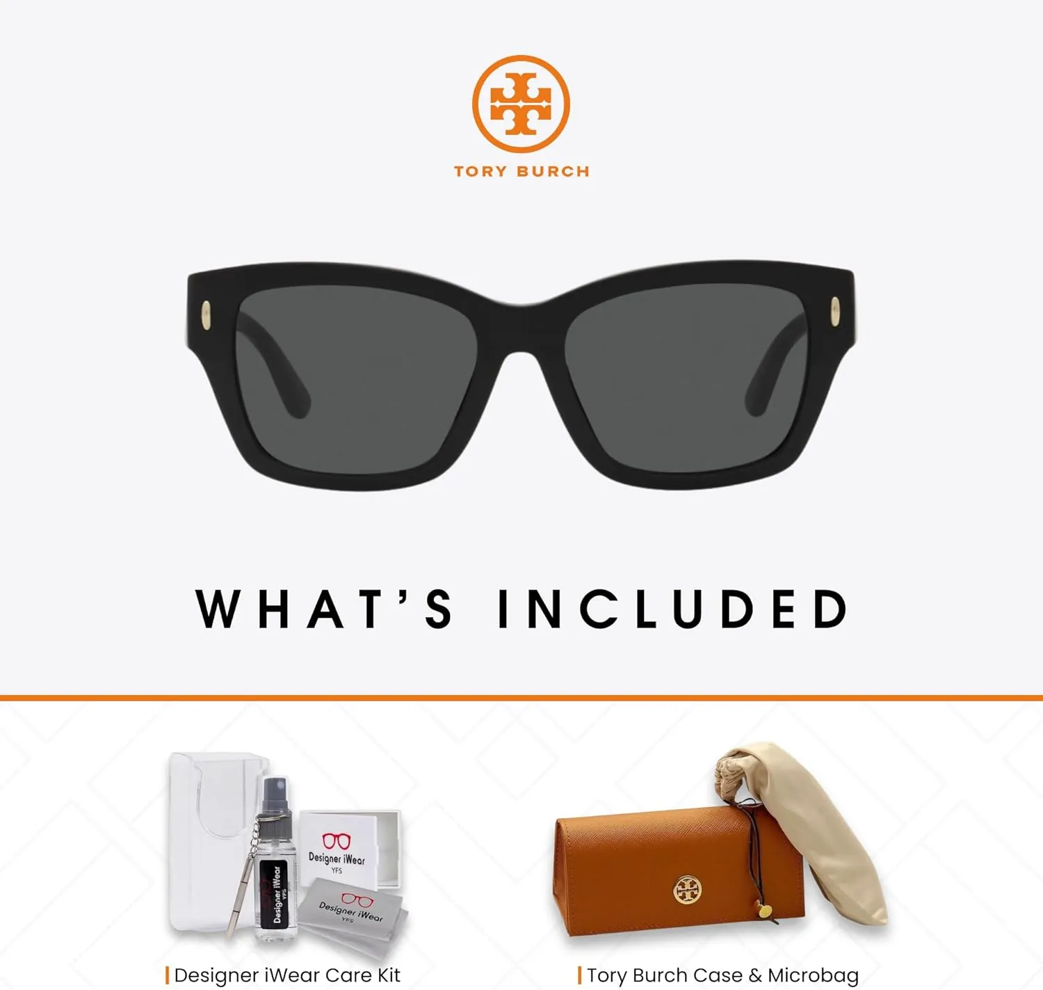 Tory Burch TY7167 Rectangular Sunglasses for Women   BUNDLE With Designer iWear Eyewear Kit