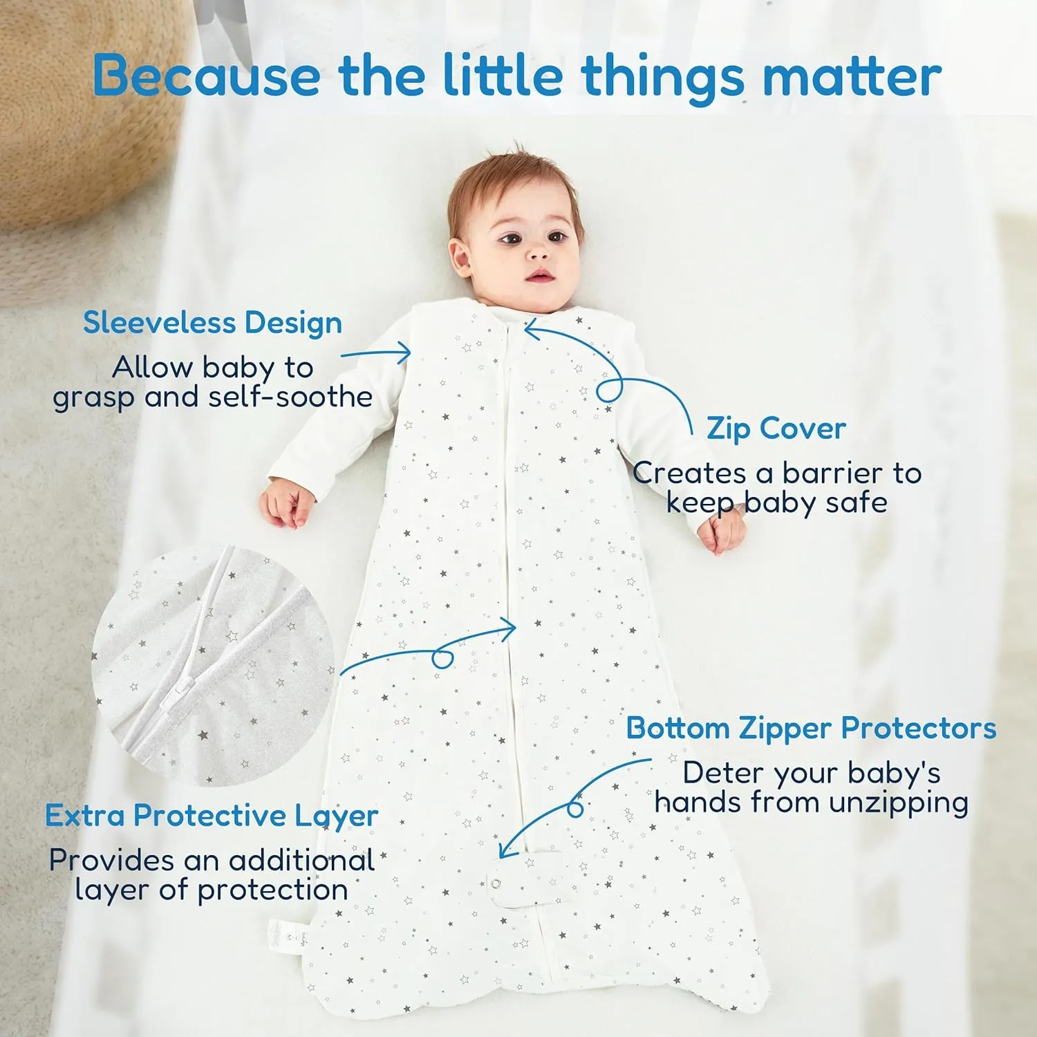 TotAha Sleep Sack 12-18-24 months 3 Pack, Buttery Soft Wearable Blanket Baby Sleeping Bag with 2-way Safe Zipper for Girl Boy, 0.5 TOG