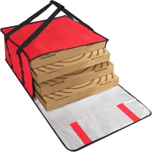 Trail maker Insulated Pizza Bags for Delivery, Food Carrier Delivery Bag 20x20x12 Food Bag for Personal and Professional Use | Holds up to 4 Fresh Pizzas (Red)