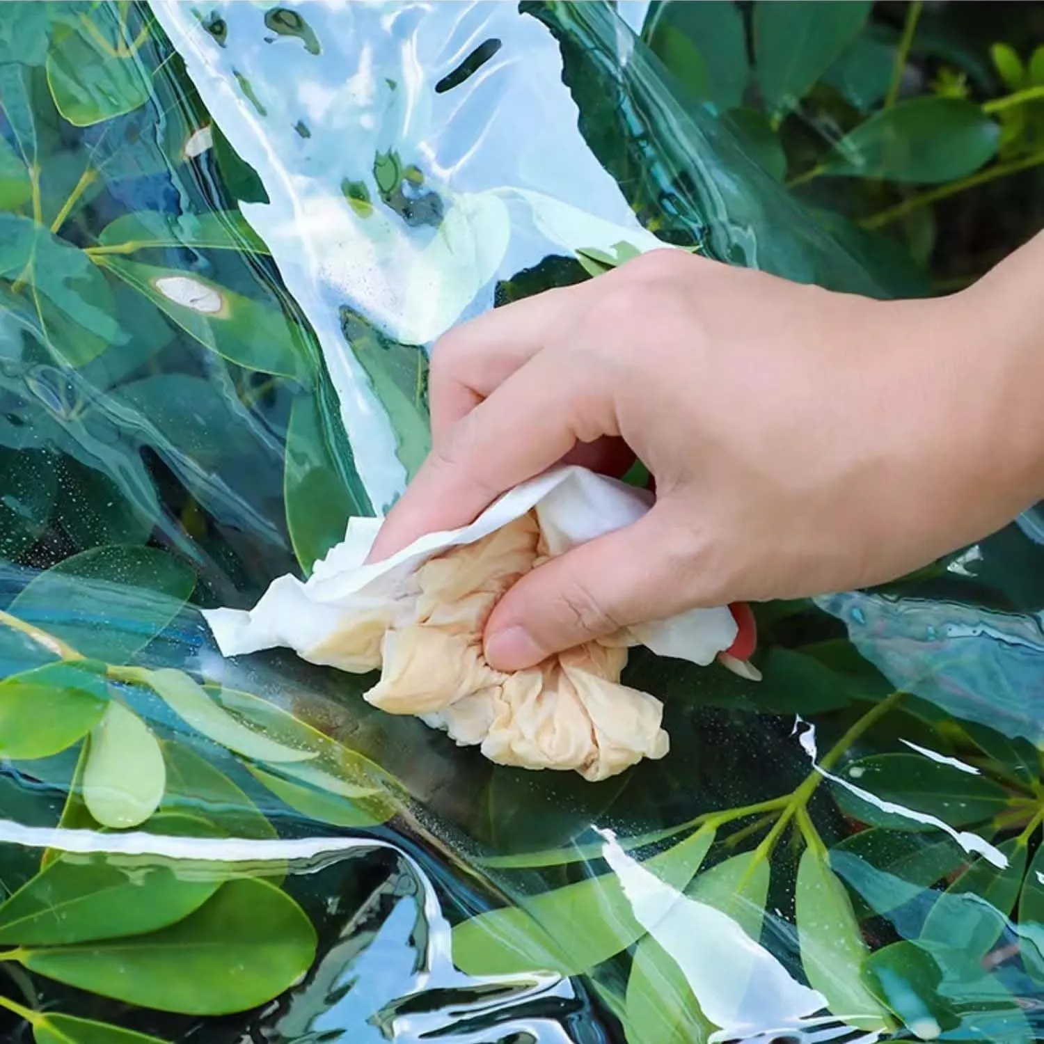 Transparent Heavy Duty Waterproof Tarp 3.3x9.8ft, Clear Tarpaulin, Tarpaulin Waterproof Cover, Clear PVC Cover with Grommets, for Garden & Outdoor