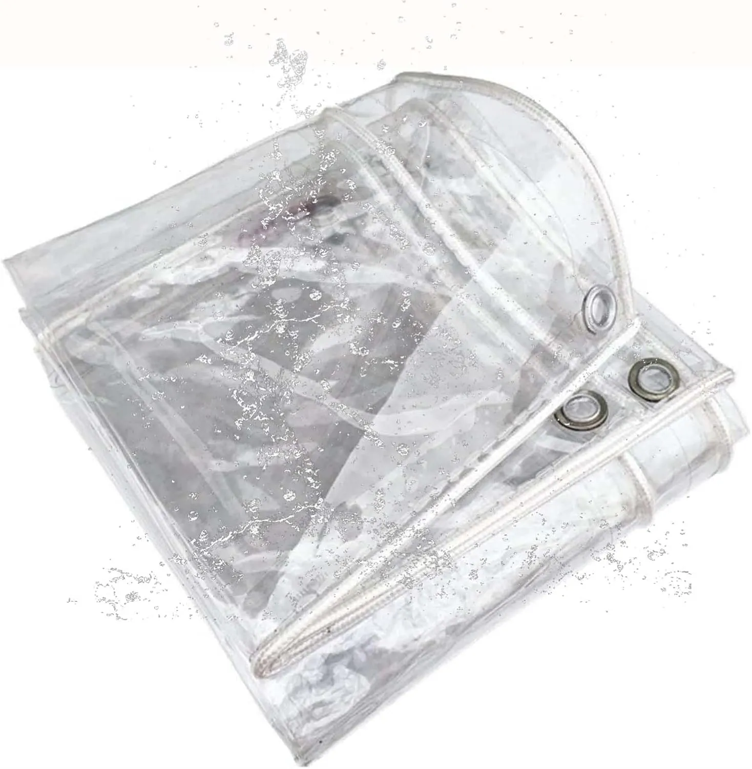 Transparent Heavy Duty Waterproof Tarp 3.3x9.8ft, Clear Tarpaulin, Tarpaulin Waterproof Cover, Clear PVC Cover with Grommets, for Garden & Outdoor