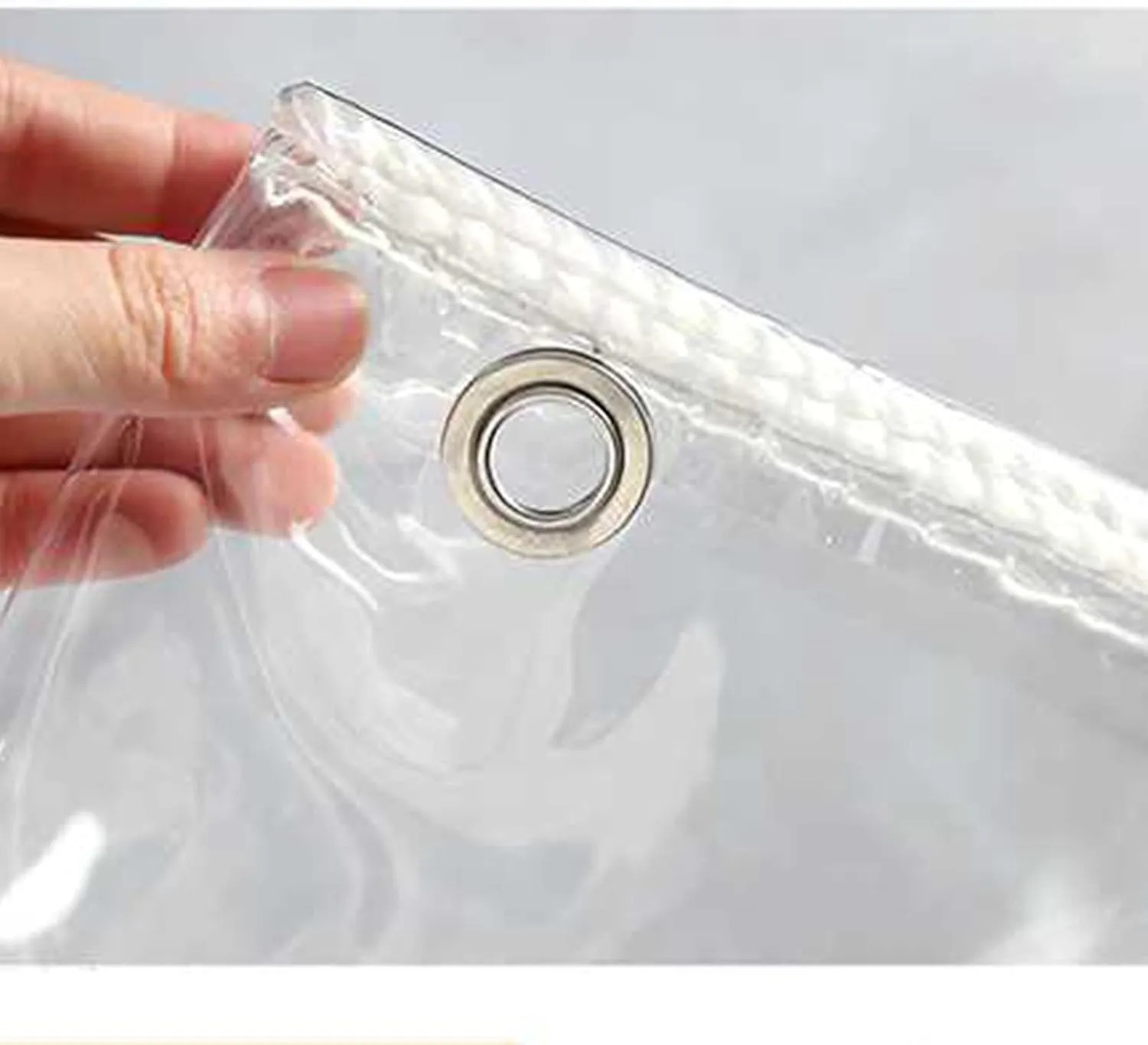 Transparent Waterproof and Rainproof Cloth Furniture Caravan Cover Sheet PVC Material Reinforced Eyelets Tear-Proof Ground Sheet Camping(2x3m)
