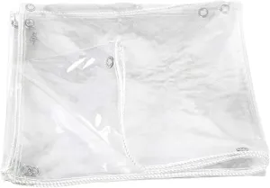 Transparent Waterproof and Rainproof Cloth Furniture Caravan Cover Sheet PVC Material Reinforced Eyelets Tear-Proof Ground Sheet Camping(2x3m)