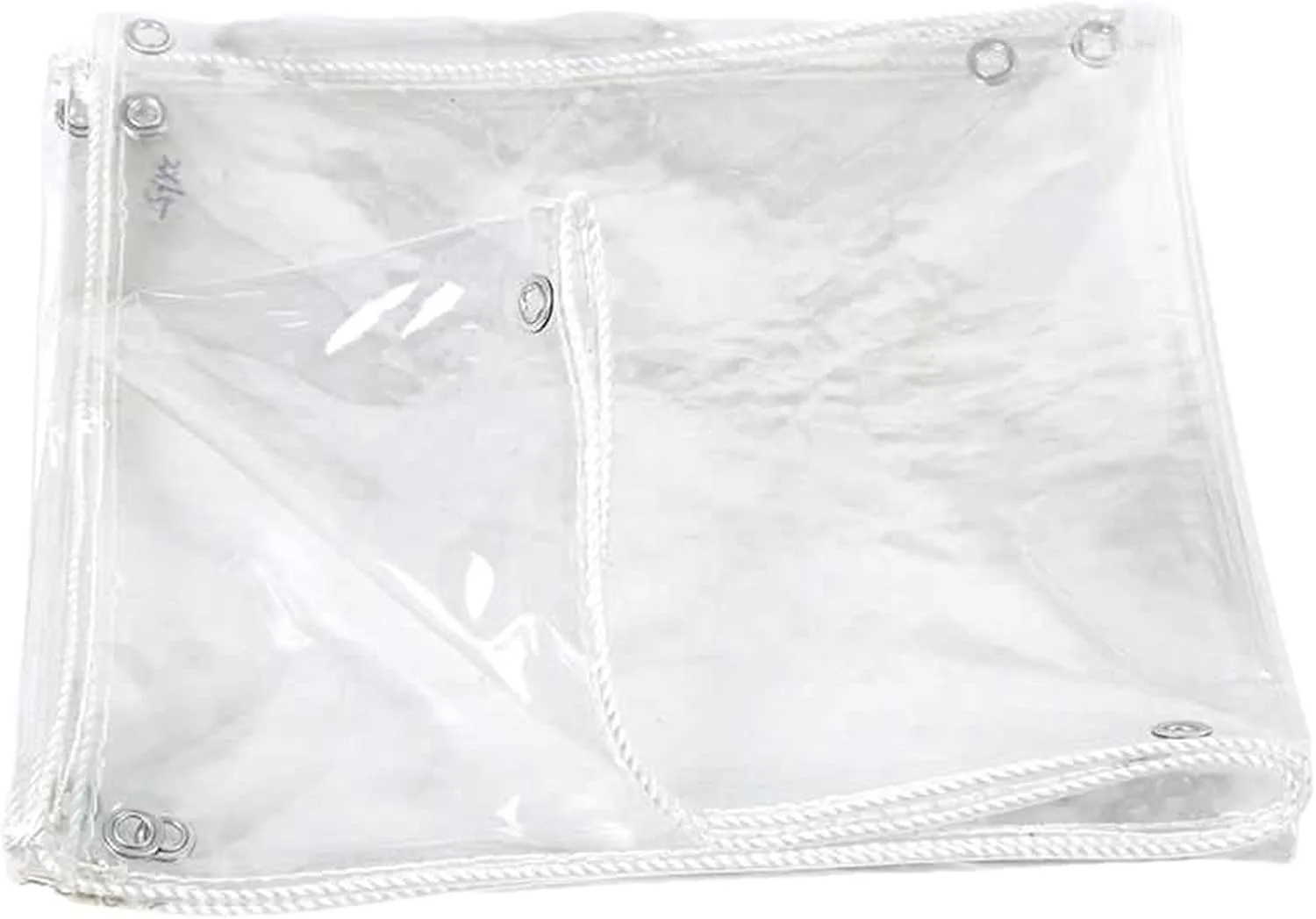 Transparent Waterproof and Rainproof Cloth Furniture Caravan Cover Sheet PVC Material Reinforced Eyelets Tear-Proof Ground Sheet Camping(2x3m)