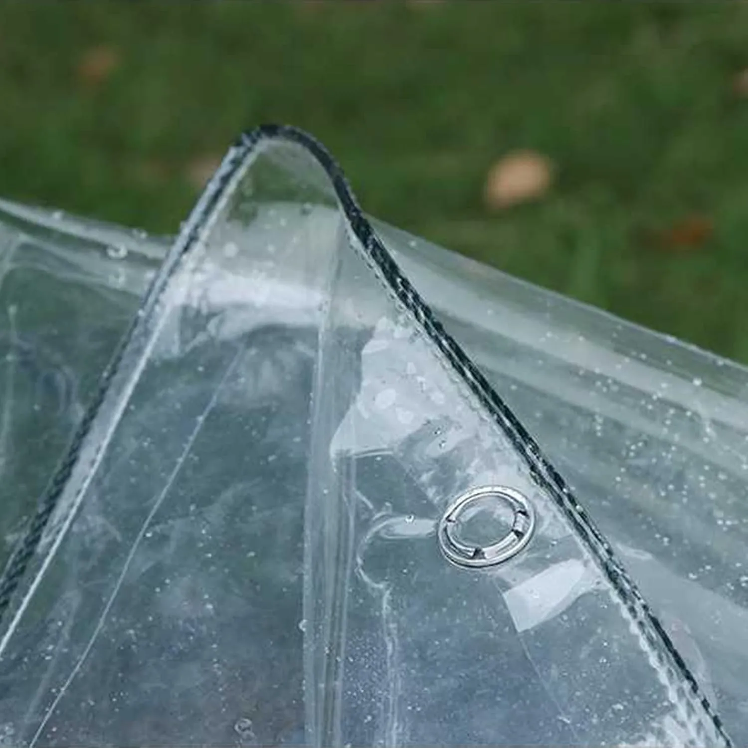 Transparent Waterproof and Rainproof Cloth Furniture Caravan Cover Sheet PVC Material Reinforced Eyelets Tear-Proof Ground Sheet Camping(2x3m)