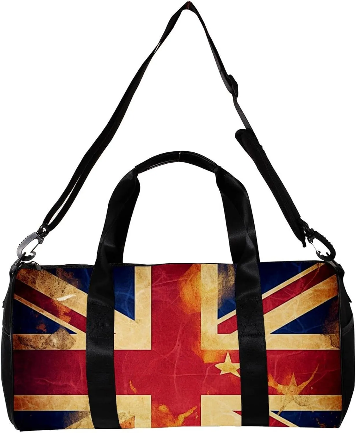 Travel Bag,Mens Gym Bag,Womens Gym Bag,British Flag Stars Retro,Sports Bag