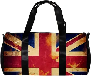 Travel Bag,Mens Gym Bag,Womens Gym Bag,British Flag Stars Retro,Sports Bag
