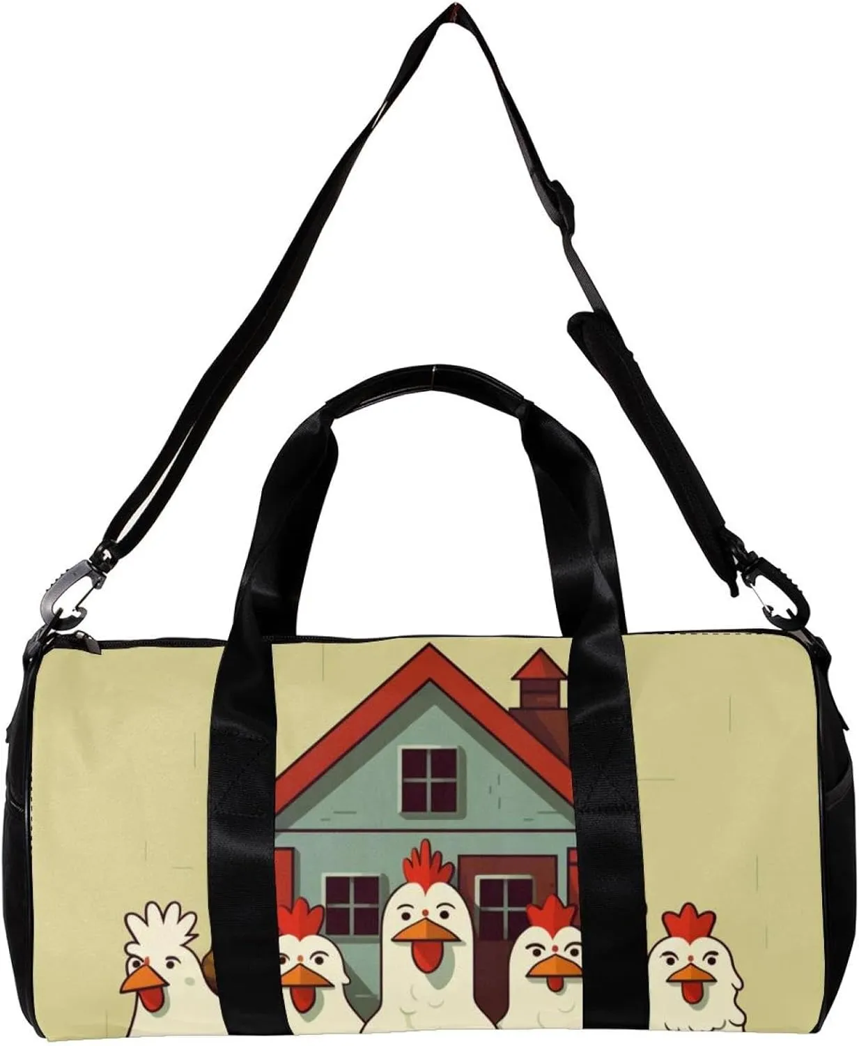 Travel Bag,Mens Gym Bag,Womens Gym Bag,Cartoon Chickens Rooster,Sports Bag