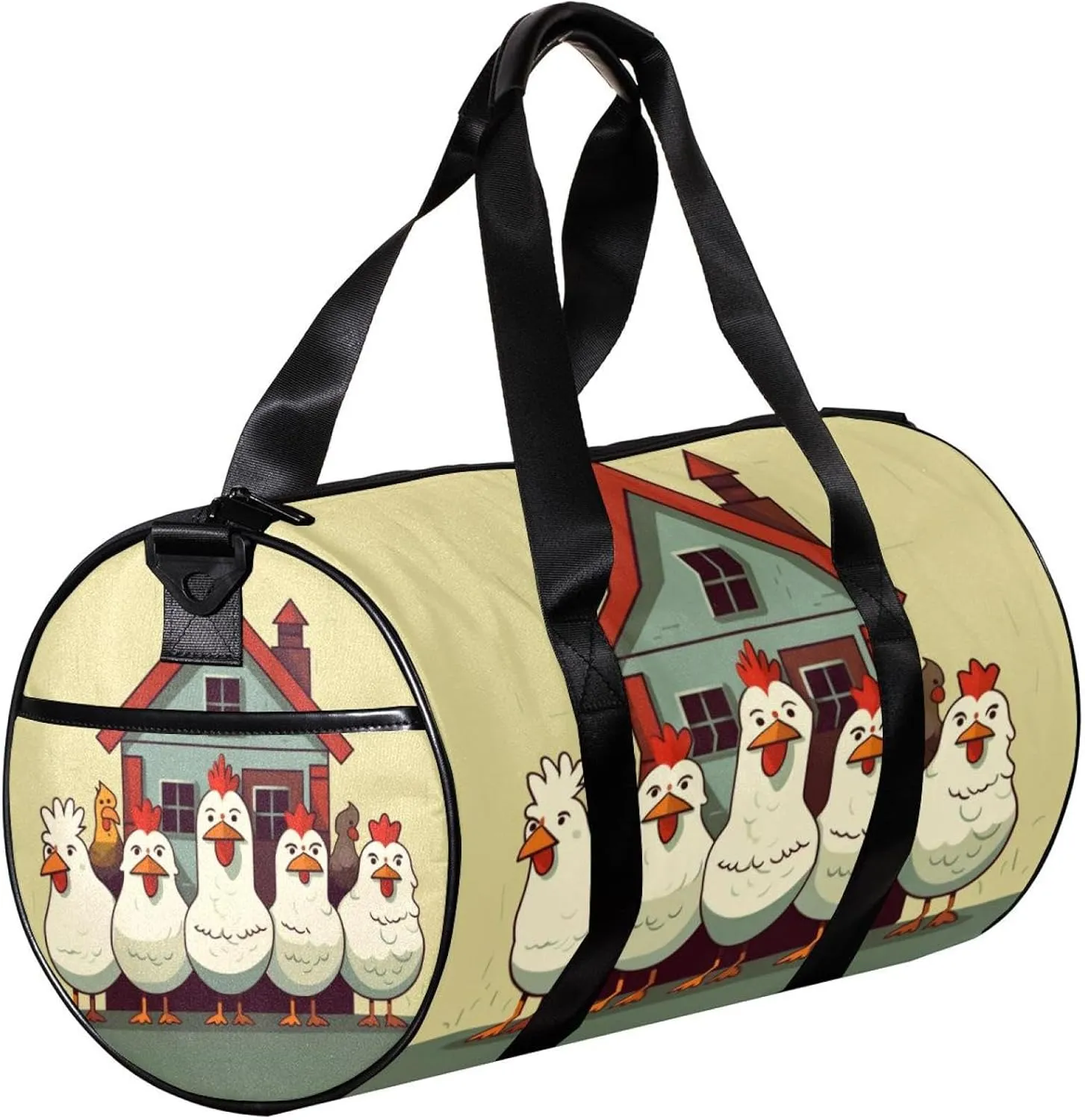 Travel Bag,Mens Gym Bag,Womens Gym Bag,Cartoon Chickens Rooster,Sports Bag