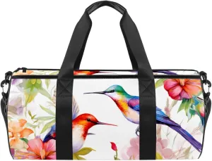 Travel Bag,Mens Gym Bag,Womens Gym Bag,Flowers and Birds Flower Bush,Sports Bag