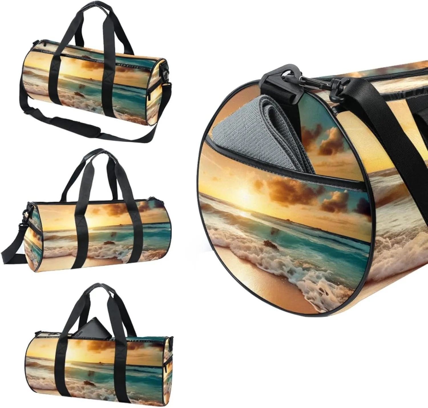 Travel Bag,Mens Gym Bag,Womens Gym Bag,Sea Beach Sunset,Sports Bag